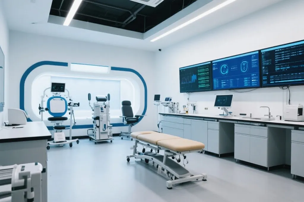 体育科学实验室:数据屏幕与康复设备